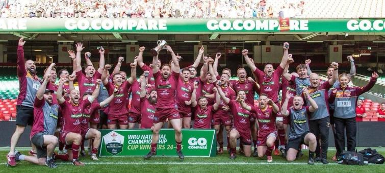 A delighted Llanelli Wanderers team